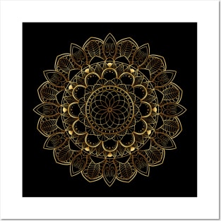 Gold Mandala Art Posters and Art